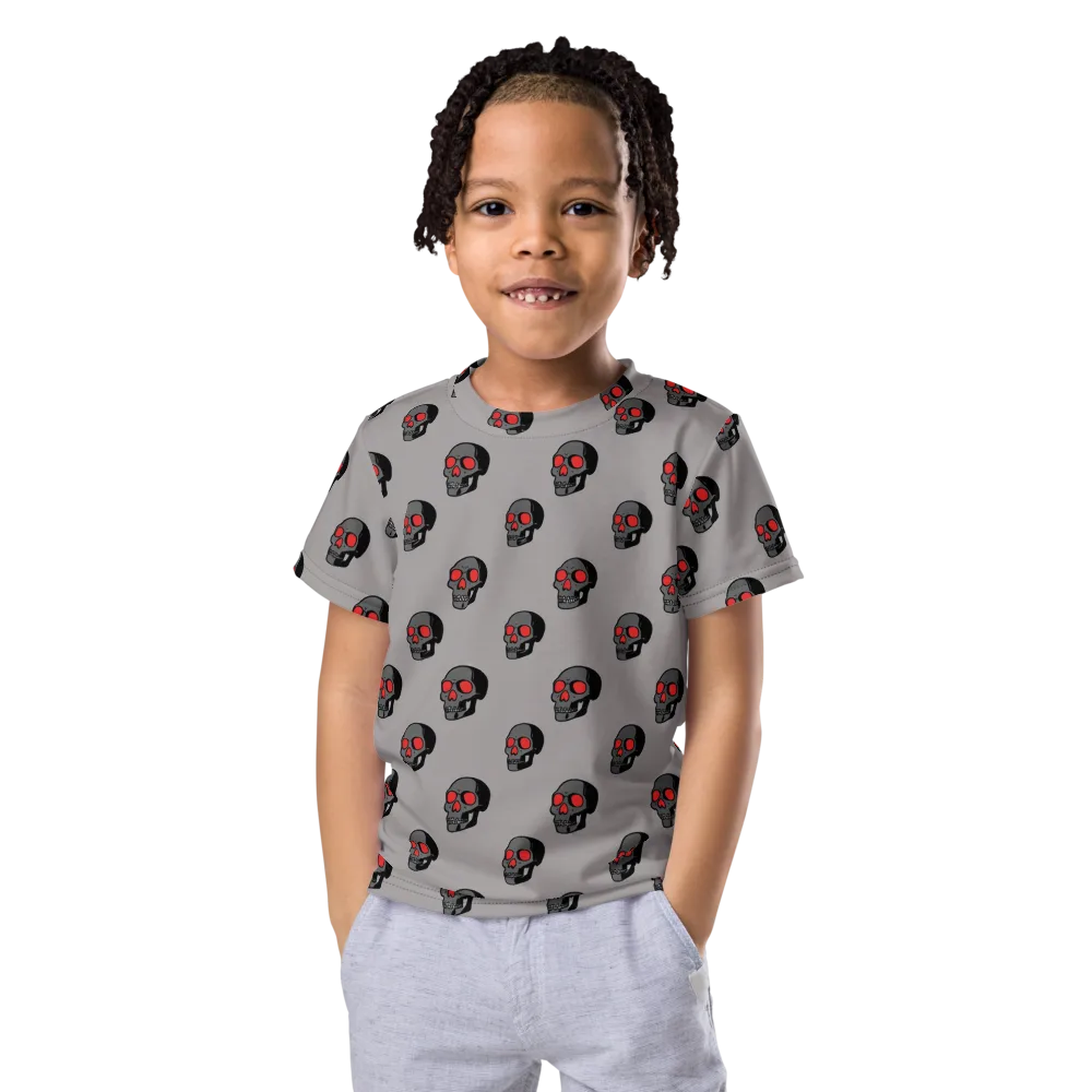 Scarlet Skullcap on Kids Crew Neck T-Shirt — Front