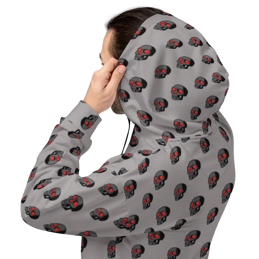 Scarlet Skullcap on Hoodie — Back