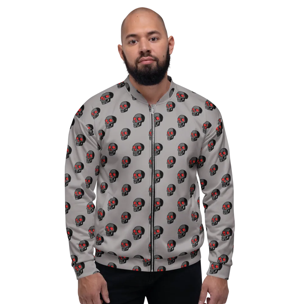 Scarlet Skullcap on Bomber Jacket — Front