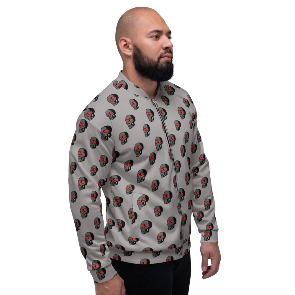 Scarlet Skullcap on Bomber Jacket — Right