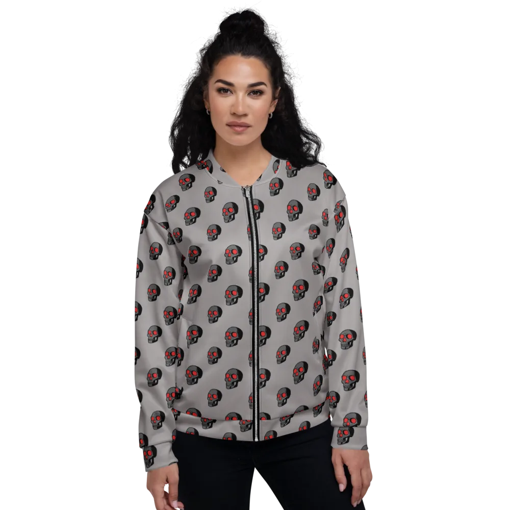 Scarlet Skullcap on Bomber Jacket — Front