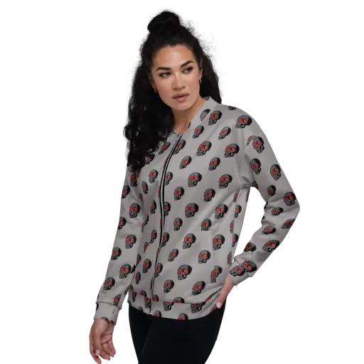 Scarlet Skullcap on a Bomber Jacket