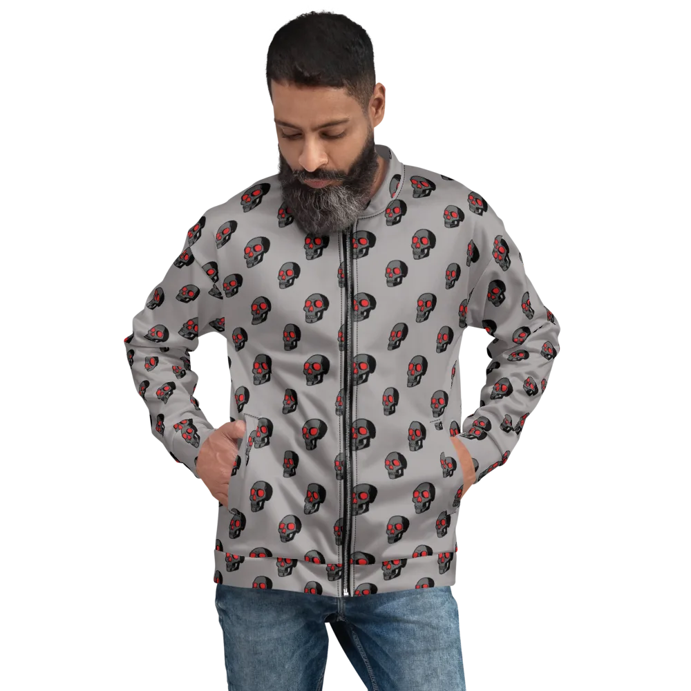 Scarlet Skullcap on Bomber Jacket — Front