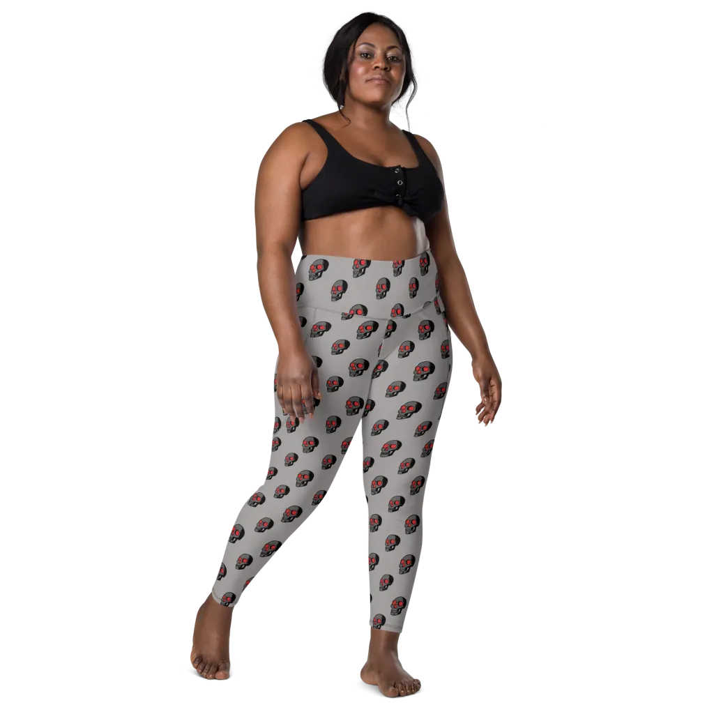 Scarlet Skullcap on Leggings with Pockets — Front