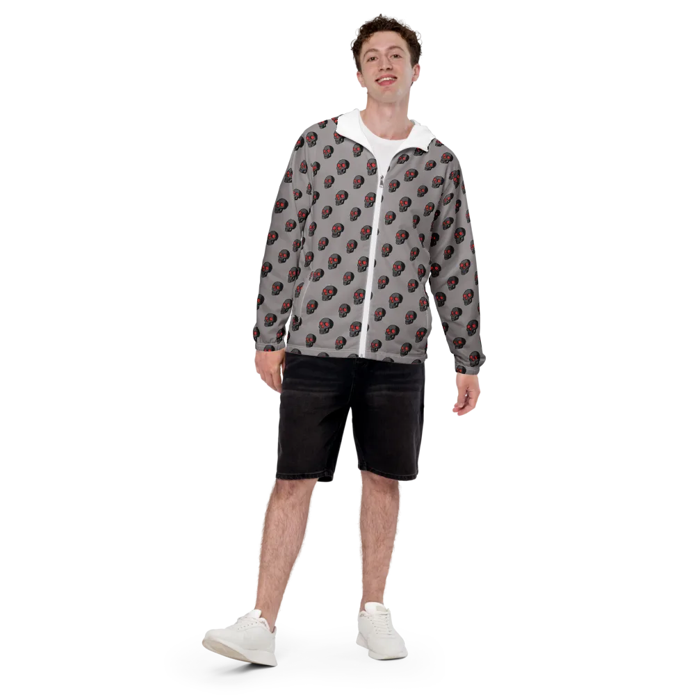 Scarlet Skullcap on Men's Windbreaker — Front