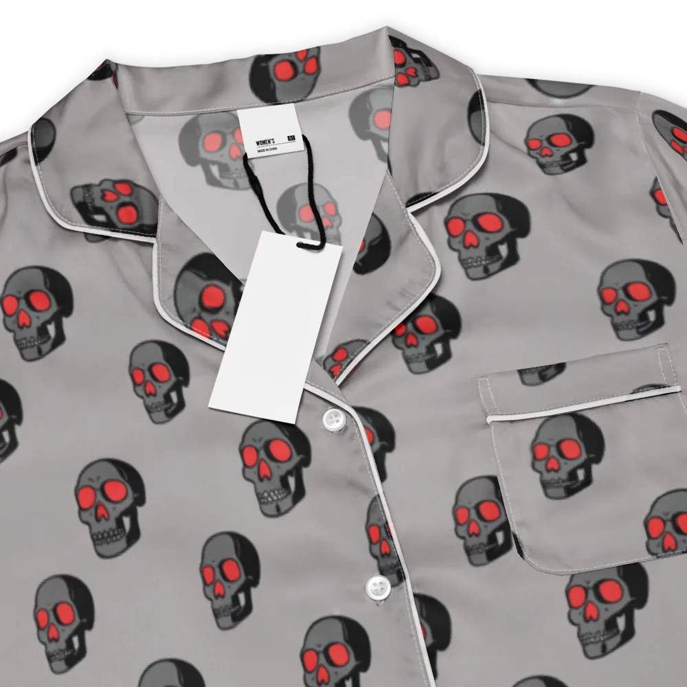 Scarlet Skullcap on Women's Short Sleeve Pajama Top — Product details