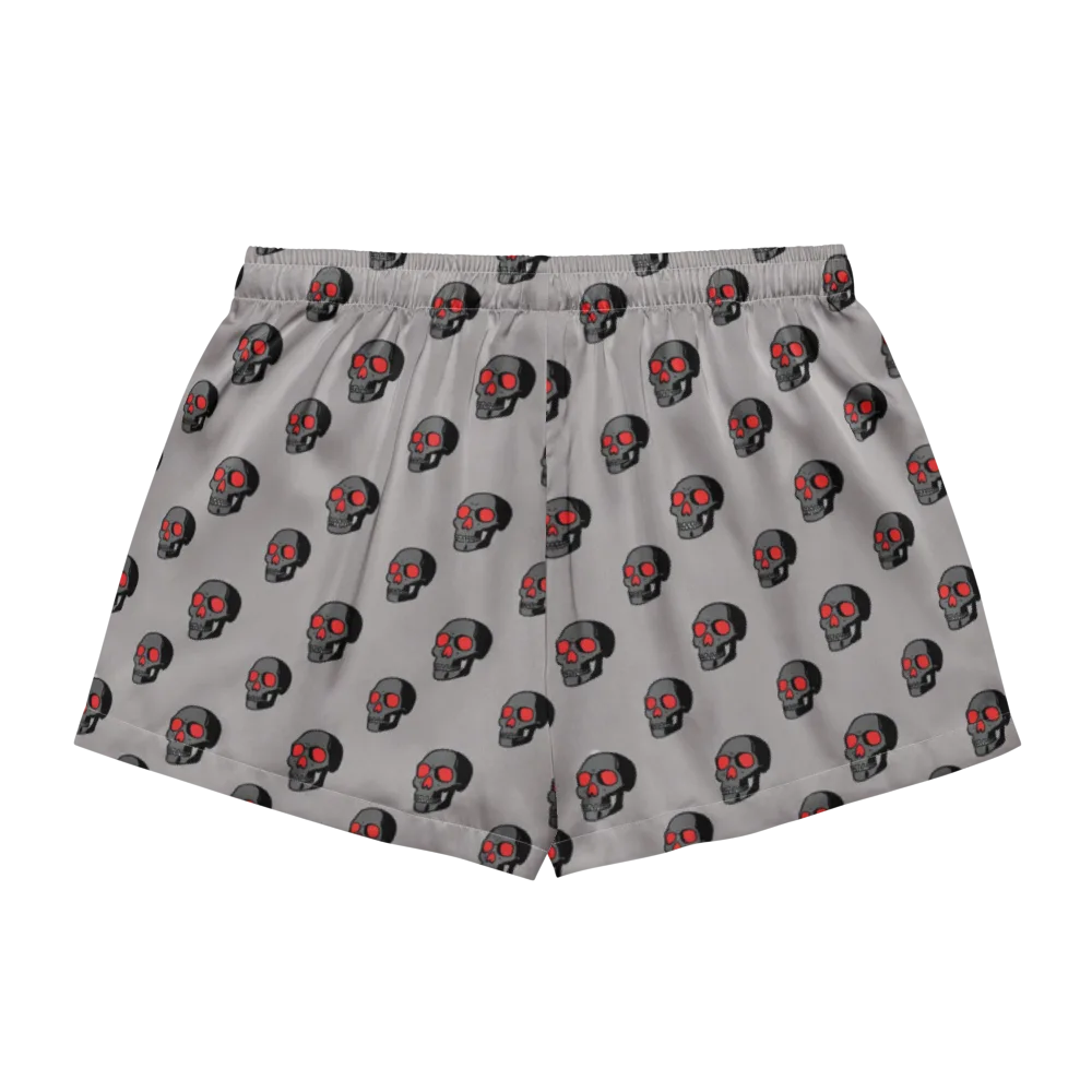 Scarlet Skullcap on Women's Pajama Shorts — Back