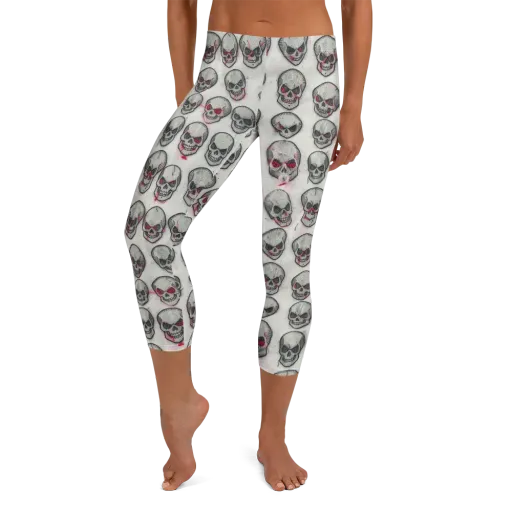 Embroidered Requiem on a Capri Leggings