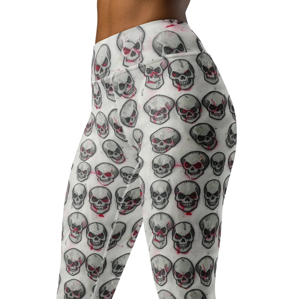 Embroidered Requiem on Yoga Leggings — Left Front