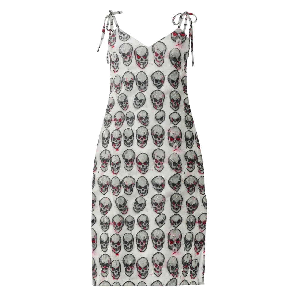 Embroidered Requiem on Slip Dress — Front
