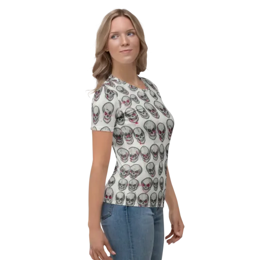 Embroidered Requiem on a Women's Crew Neck T-Shirt