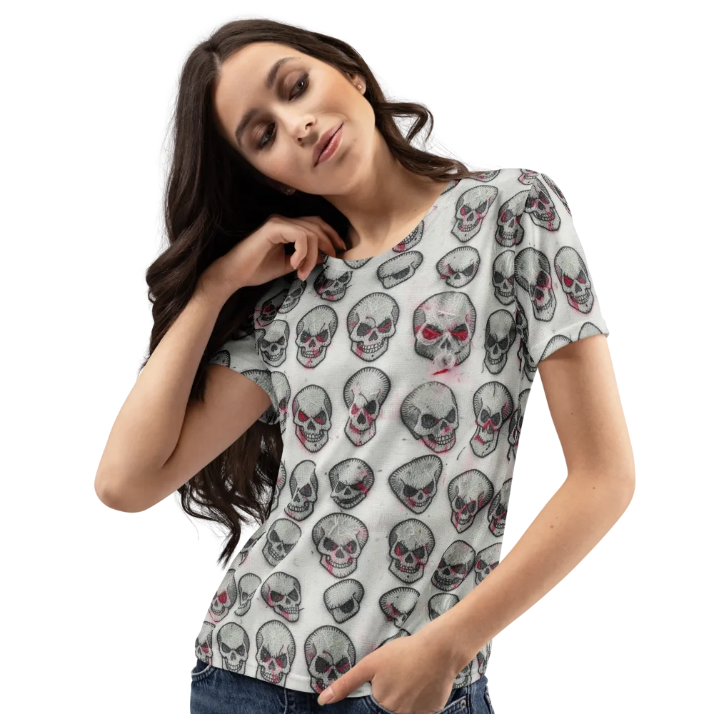 Embroidered Requiem on Women's Crew Neck T-Shirt — Left Front