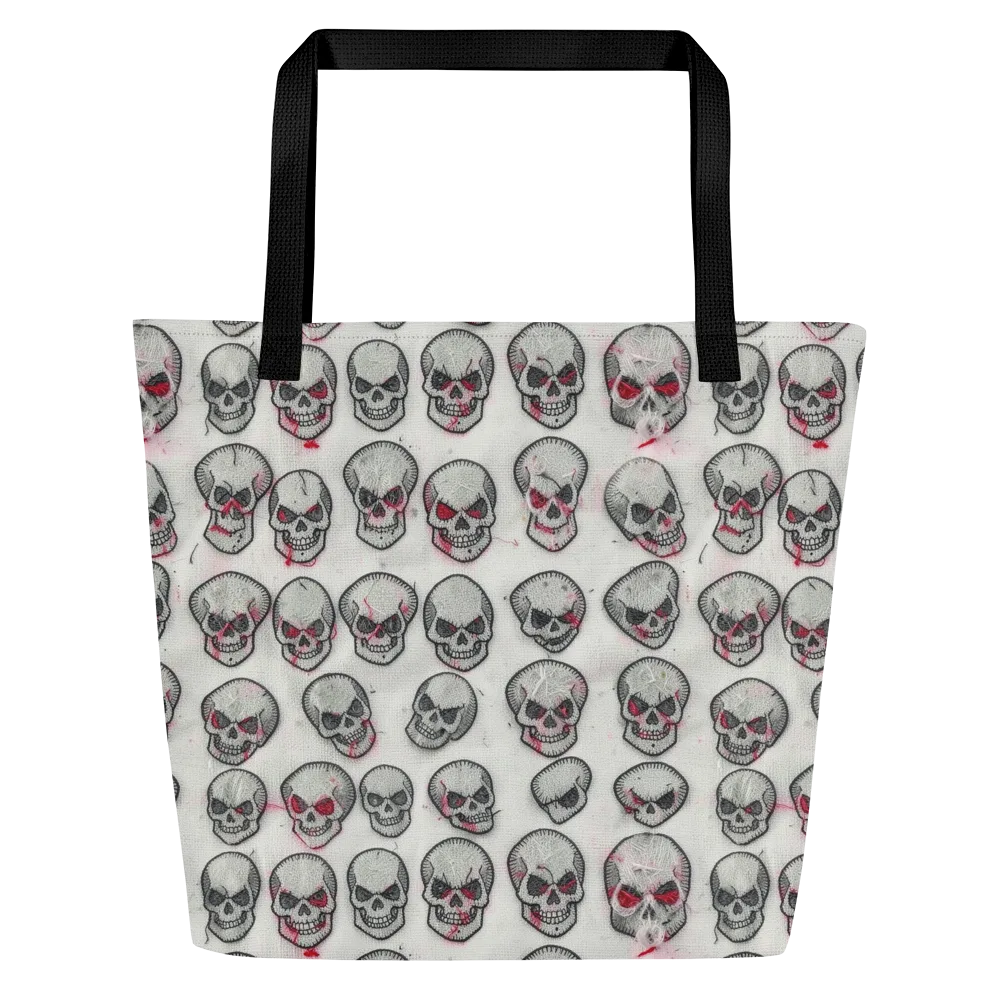 Embroidered Requiem on Large Tote Bag W/ Pocket — Front