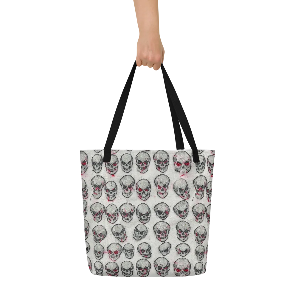 Embroidered Requiem on Large Tote Bag W/ Pocket — Front
