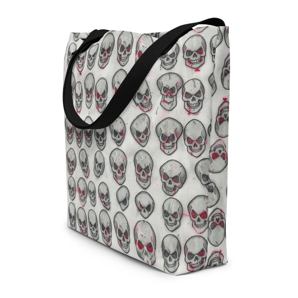 Embroidered Requiem on Large Tote Bag W/ Pocket — Front