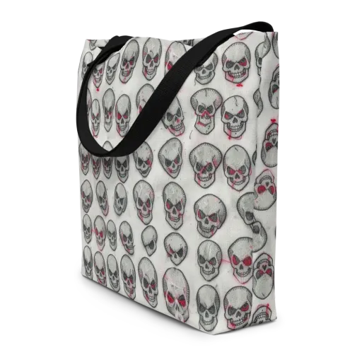 Embroidered Requiem on a Large Tote Bag W/ Pocket