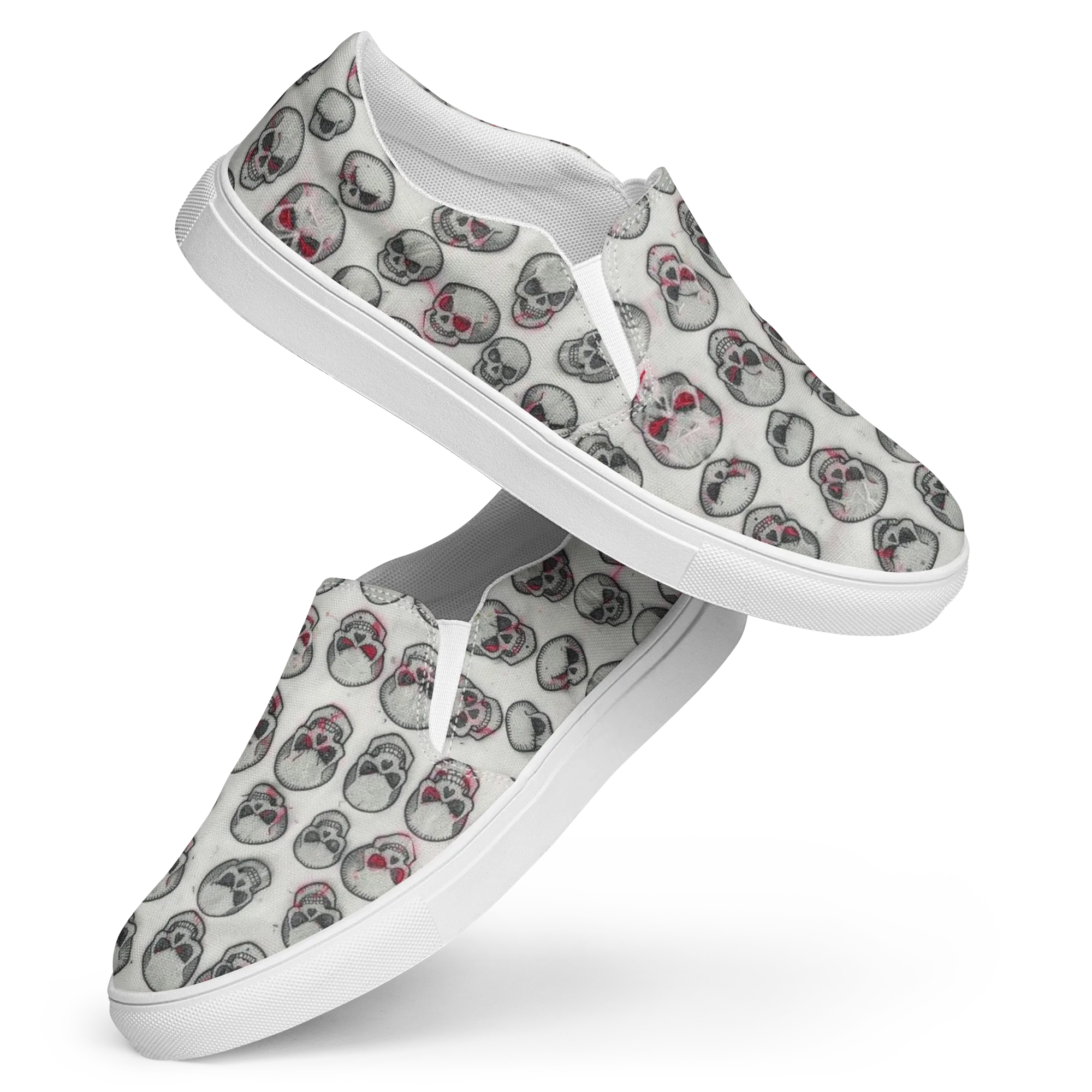 Embroidered Requiem on Women's Slip-On Canvas Shoes — Front