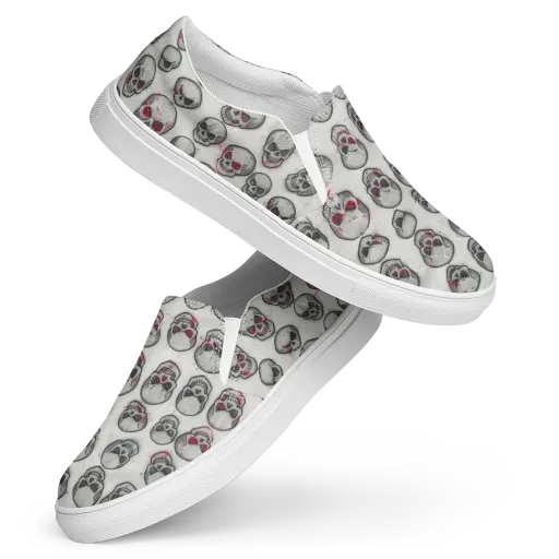 Embroidered Requiem on a Women's Slip-On Canvas Shoes