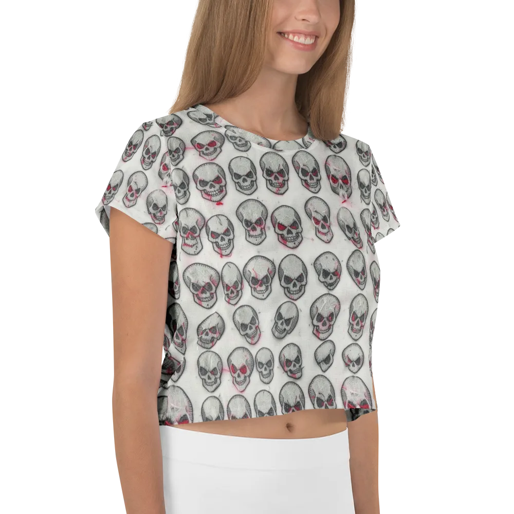 Embroidered Requiem on Crop Tee — Right