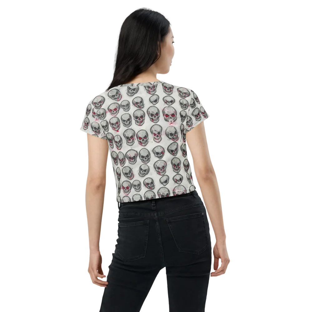 Embroidered Requiem on Crop Tee — Back