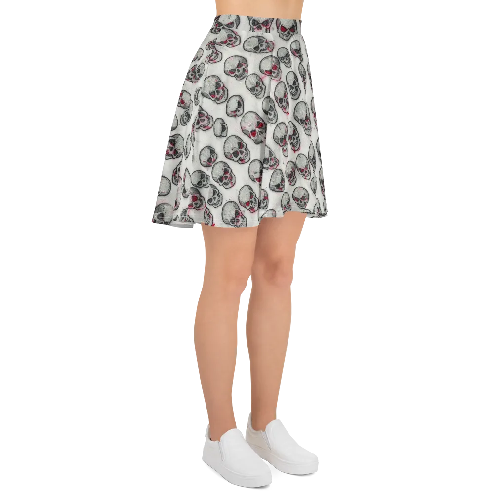 Embroidered Requiem on Skater Skirt — Right