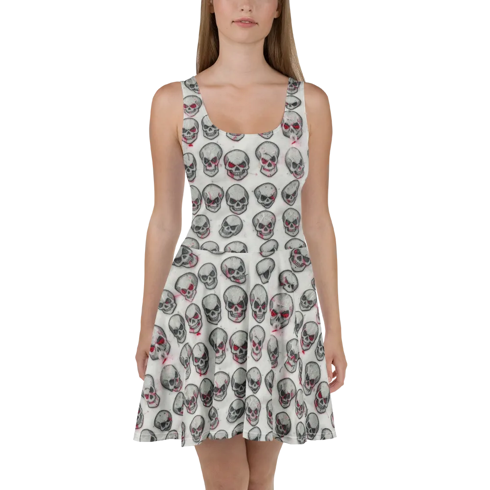 Embroidered Requiem on Skater Dress — Front