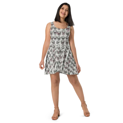 Embroidered Requiem on a Skater Dress