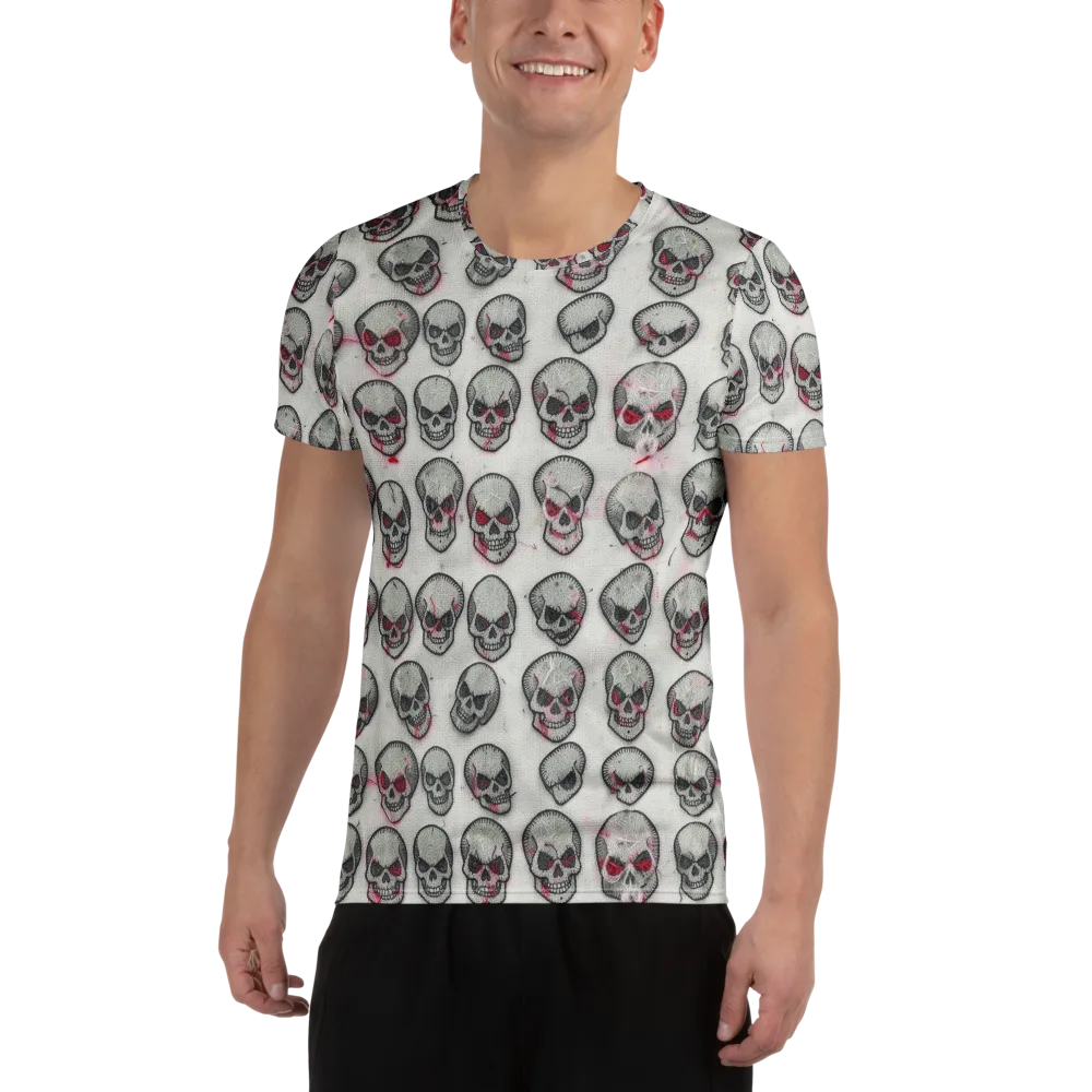 Embroidered Requiem on Men's Athletic T-Shirt — Front