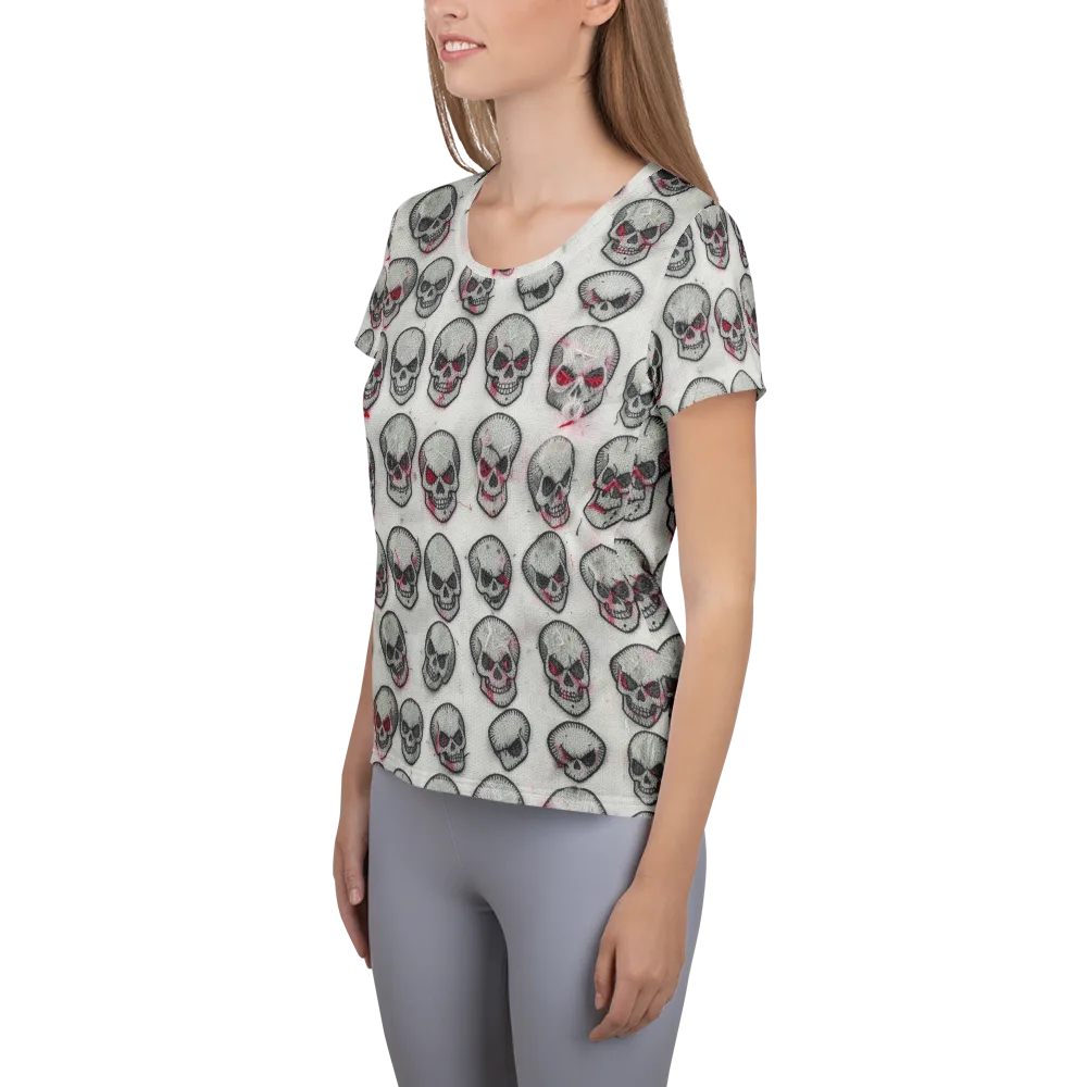 Embroidered Requiem on Women's Athletic T-Shirt — Left