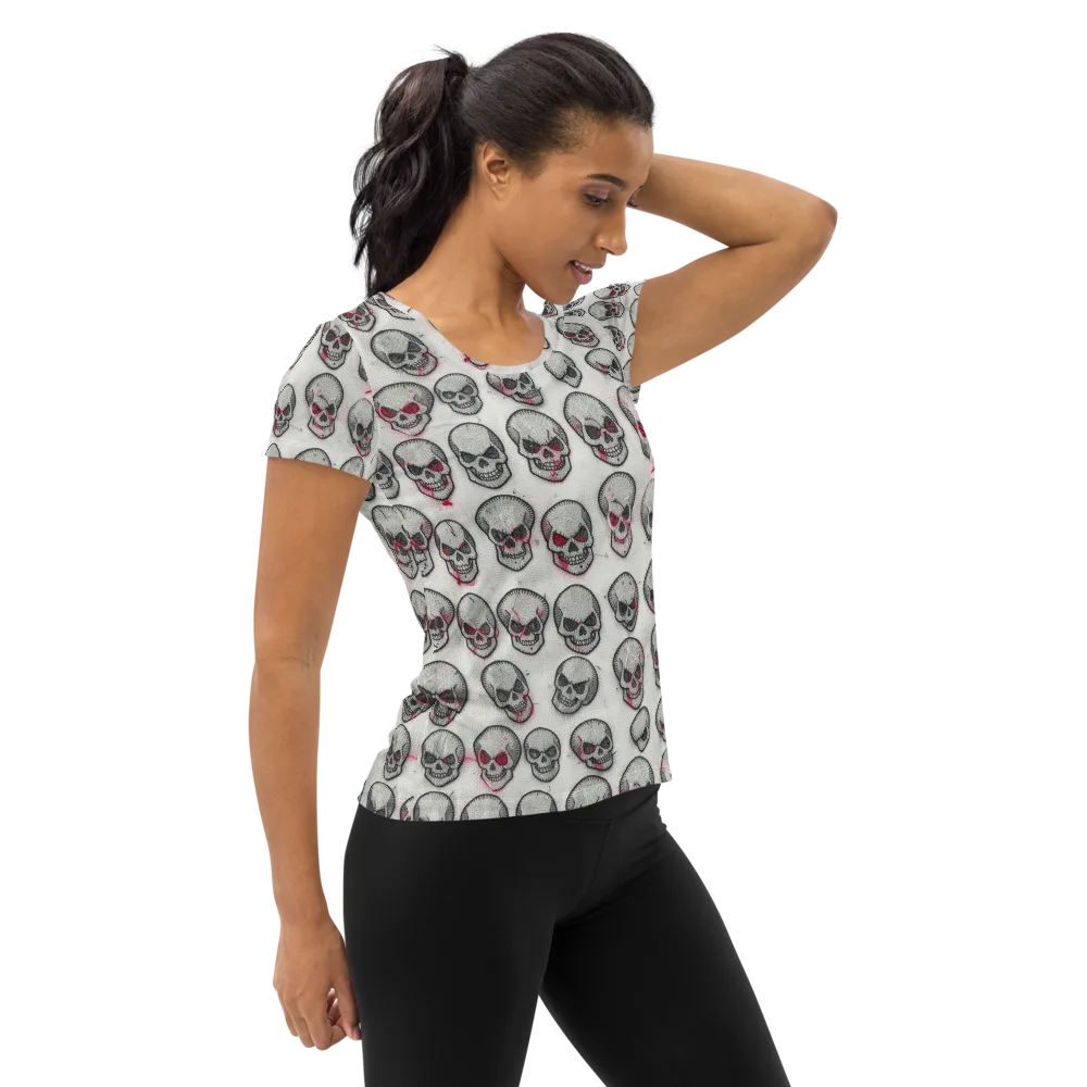Embroidered Requiem on Women's Athletic T-Shirt — Right