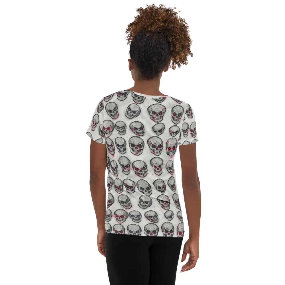 Embroidered Requiem on Women's Athletic T-Shirt — Back