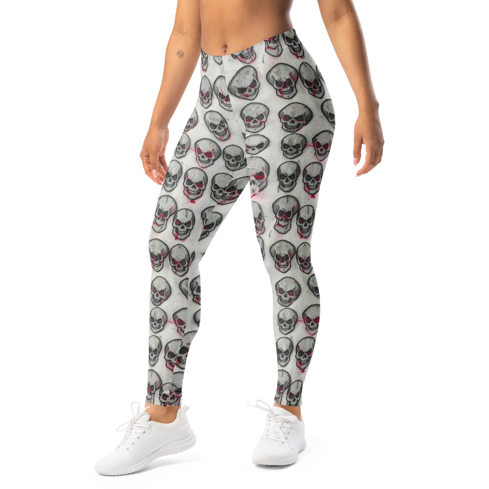 Embroidered Requiem on Leggings — Left Front