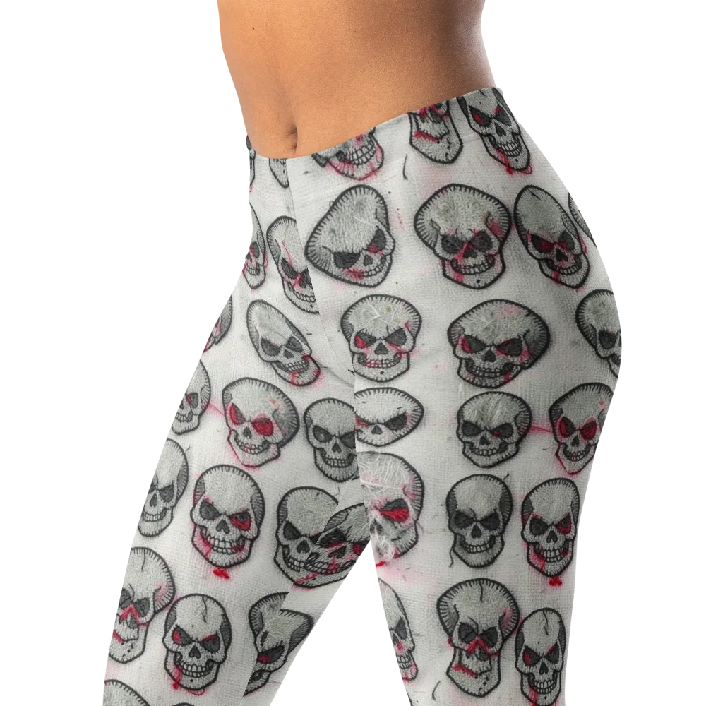 Embroidered Requiem on Leggings — Left Front