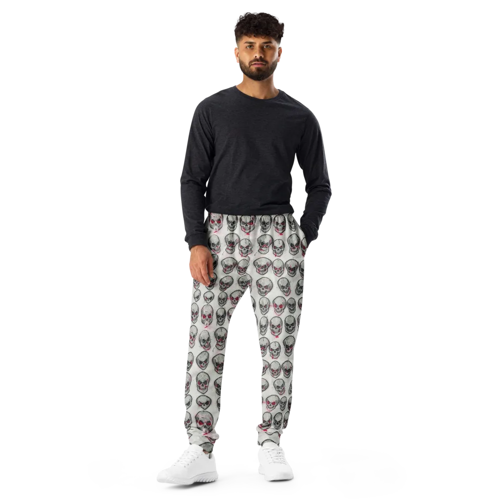 Embroidered Requiem on Men's Joggers — Front