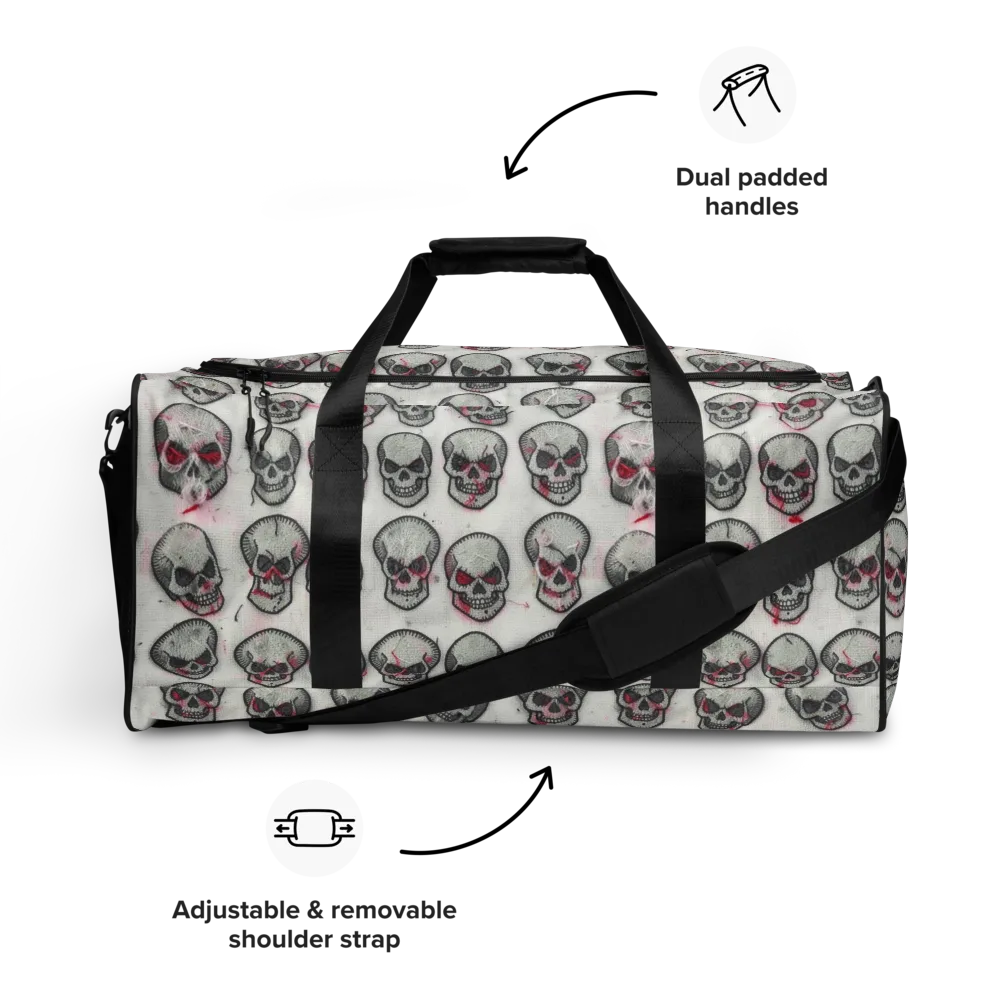 Embroidered Requiem on Duffle Bag — Front