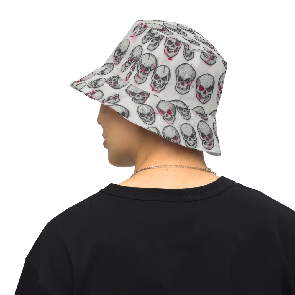 Embroidered Requiem on Reversible Bucket Hat — Back Inside
