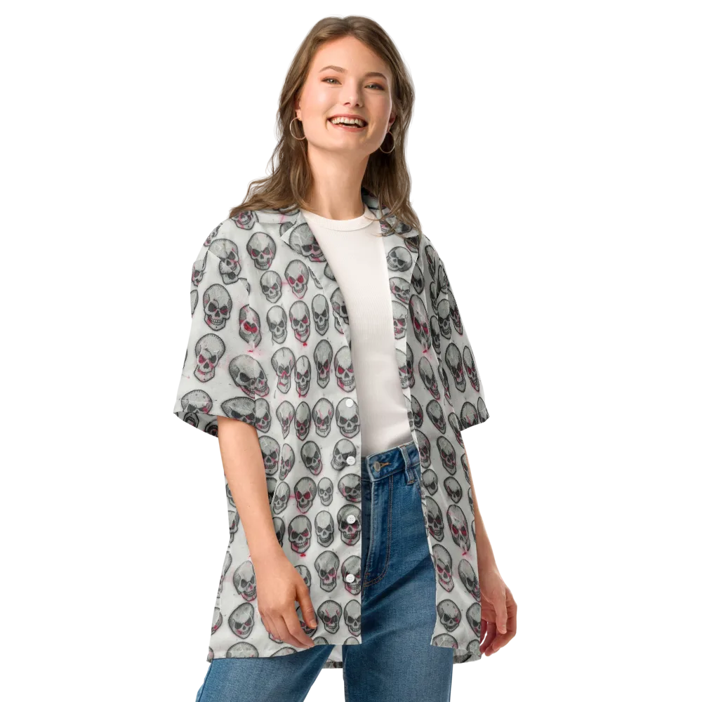 Embroidered Requiem on Button Shirt — Front