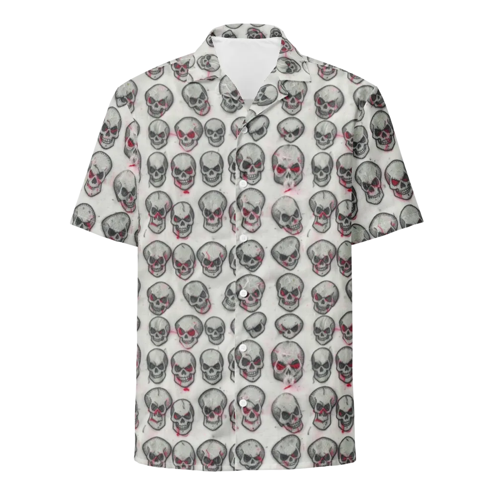 Embroidered Requiem on Button Shirt — Front