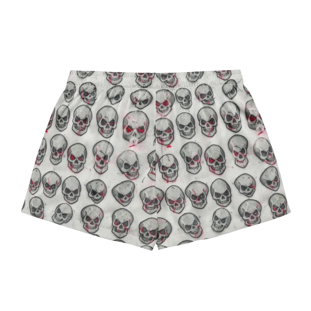 Embroidered Requiem on Women's Pajama Shorts — Back