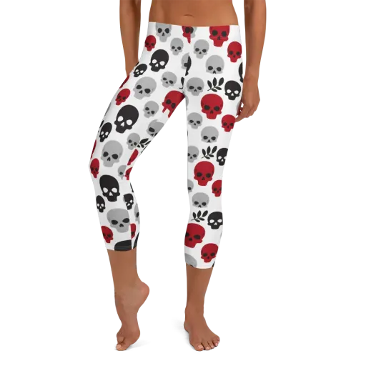 Skull Garden on a Capri Leggings