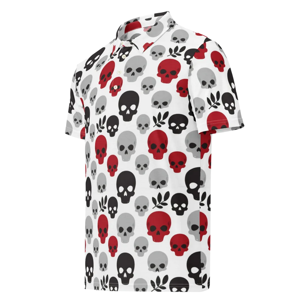 Skull Garden on Men's Slim Fit Polo Shirt — Left Front