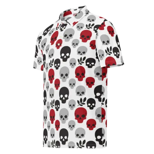 Skull Garden on a Men's Slim Fit Polo Shirt