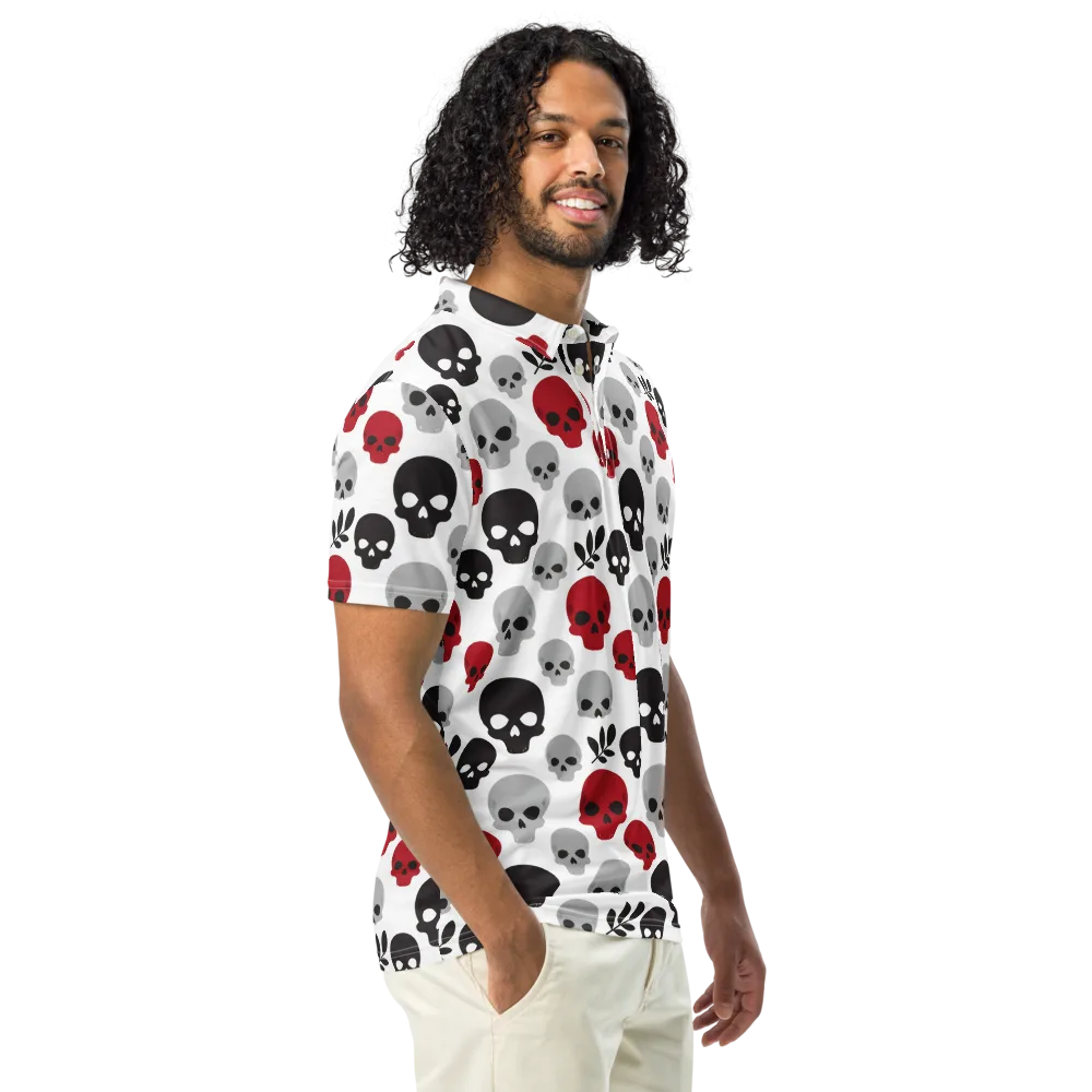 Skull Garden on Men's Slim Fit Polo Shirt — Right Front
