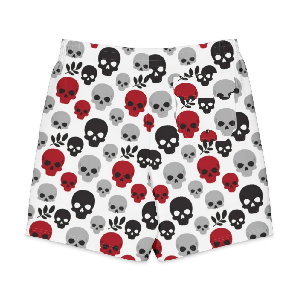 Skull Garden on Men's Board Shorts — Back