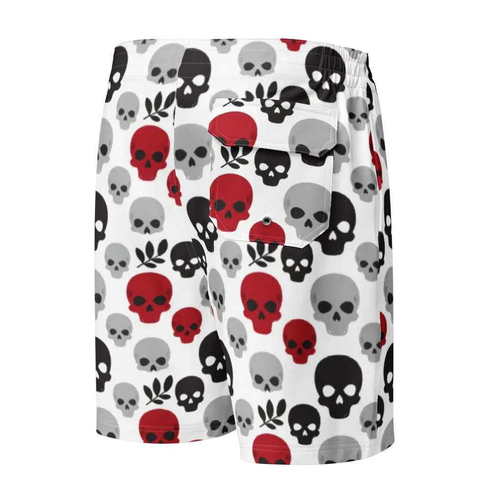 Skull Garden on Men's Board Shorts — Back