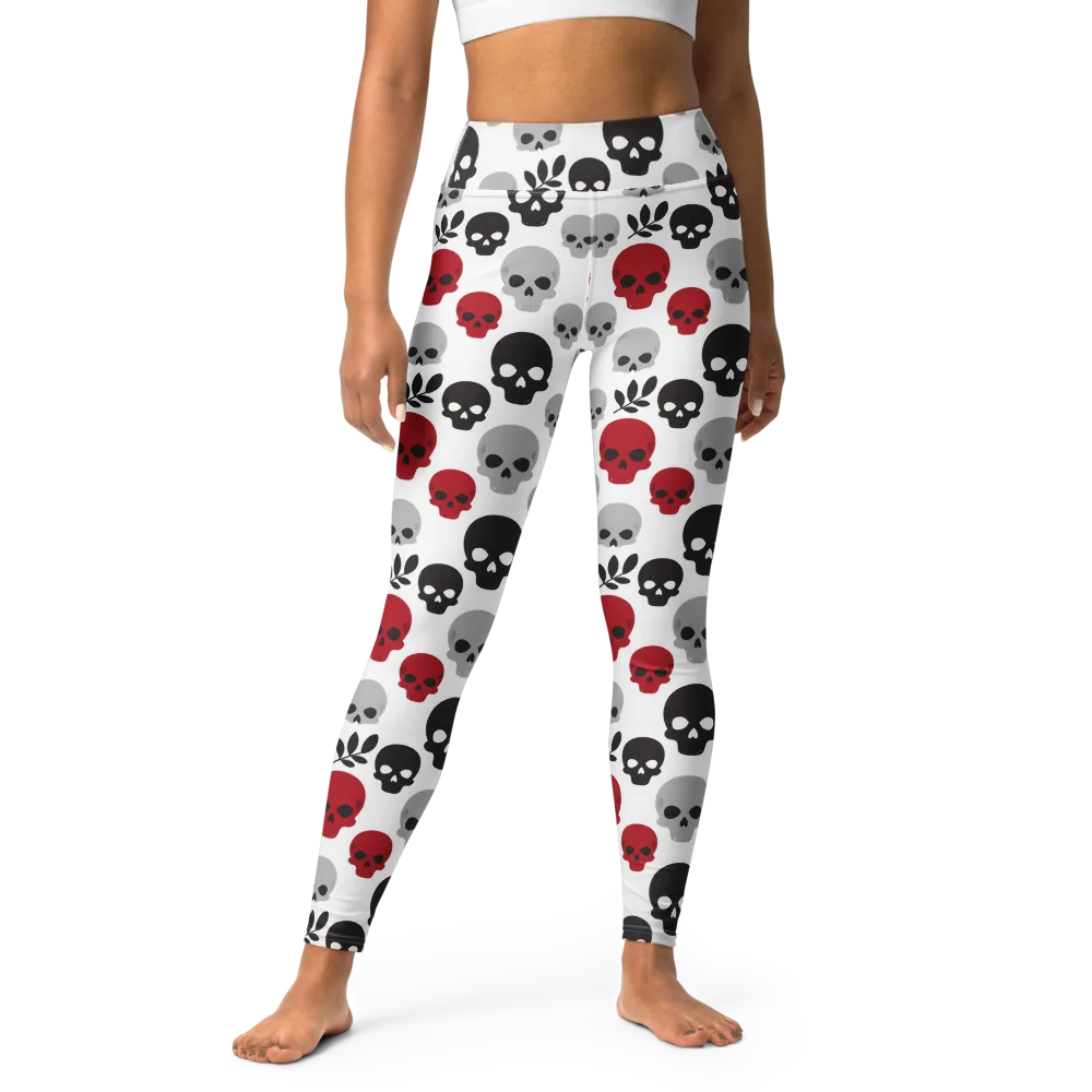 Skull Garden on Yoga Leggings — Front