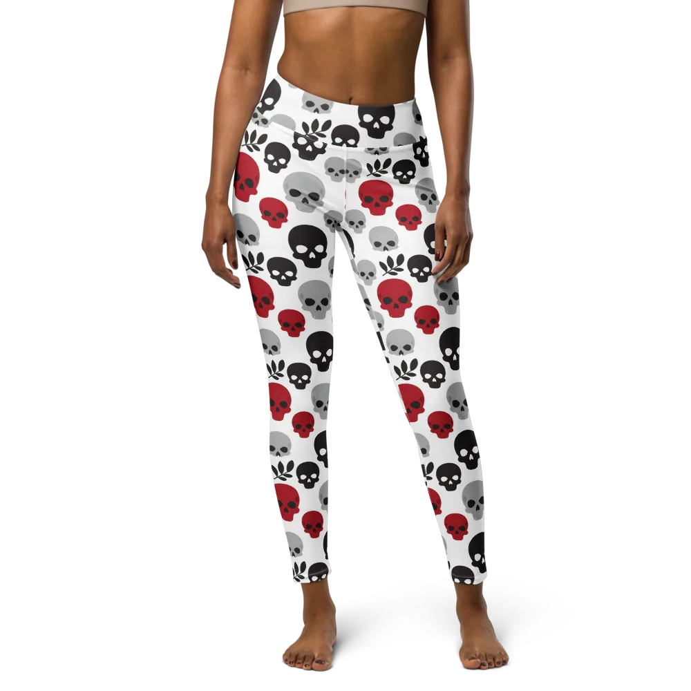 Skull Garden on Yoga Leggings — Front