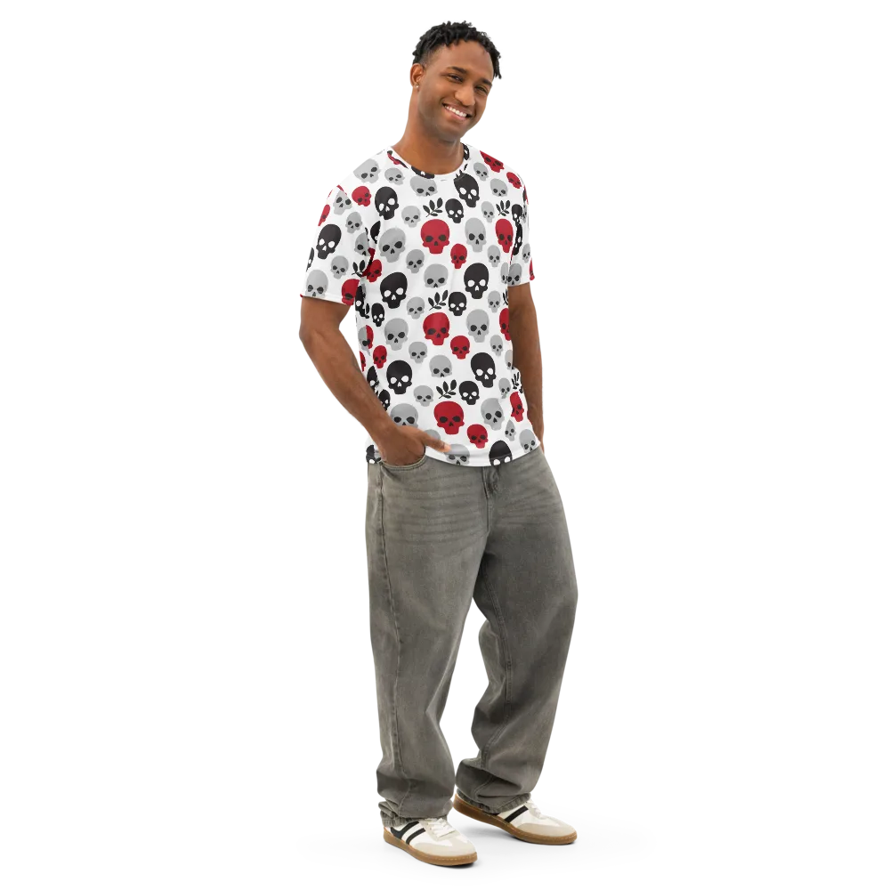 Skull Garden on Men's Cotton Crew Neck T-Shirt — Right Front