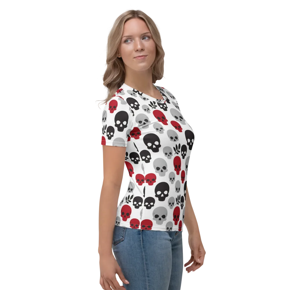Skull Garden on Women's Crew Neck T-Shirt — Right