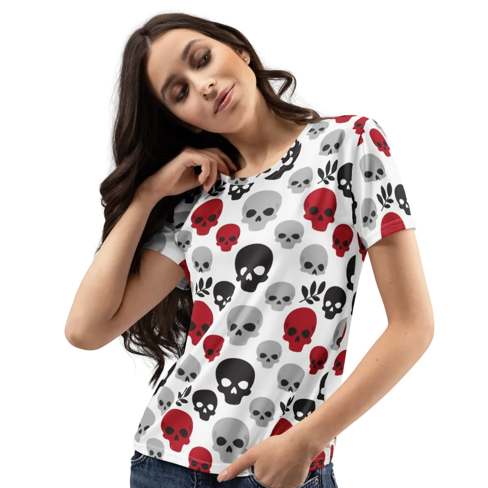 Skull Garden on Women's Crew Neck T-Shirt — Left Front